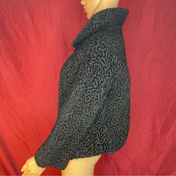 Vintage 1950’s The White House Curly Persian Lambs Wool Swing Coat Medium - Picture 7 of 12